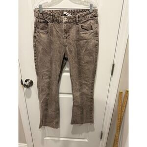 Gimaguas Womens Denim Jeans Front Seam Raw Hem Brown 42